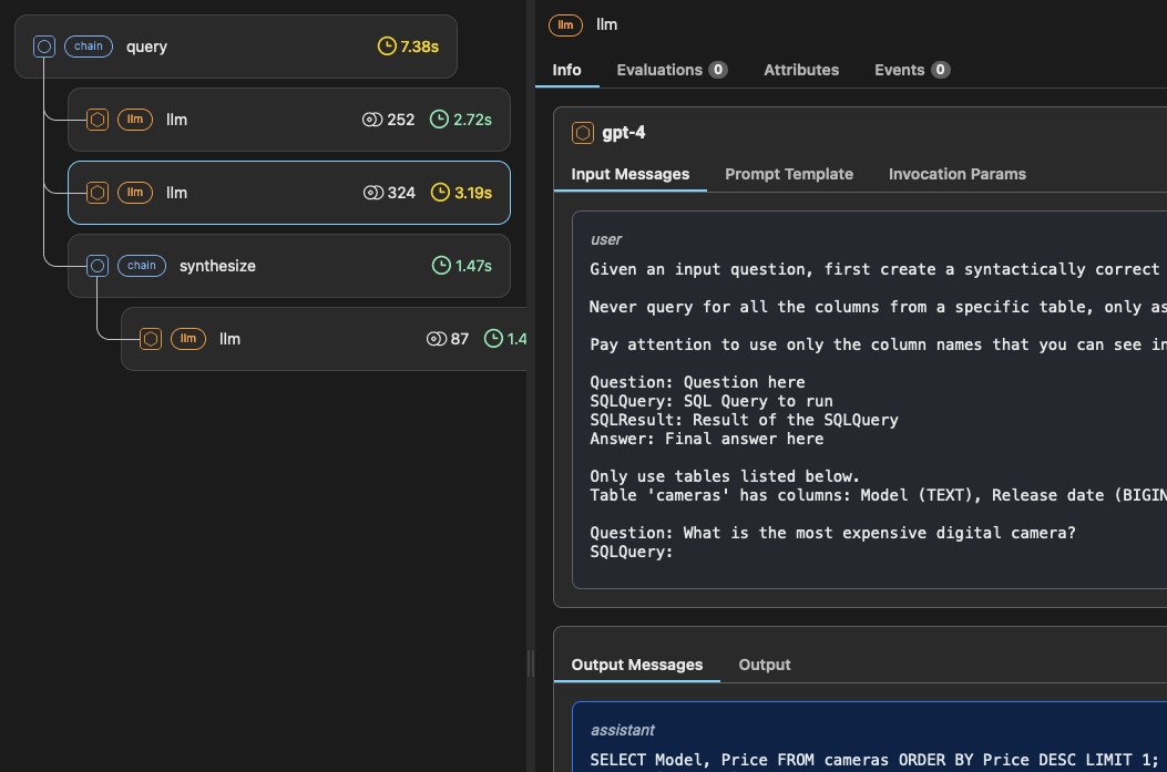 SQL retrieval query engine tutorial view spans